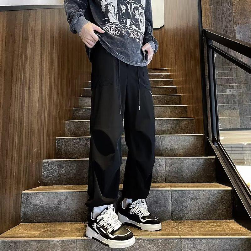Paratrooper overalls men's summer American functional high street wide-leg charging pants trendy brand loose straight casual trousers
