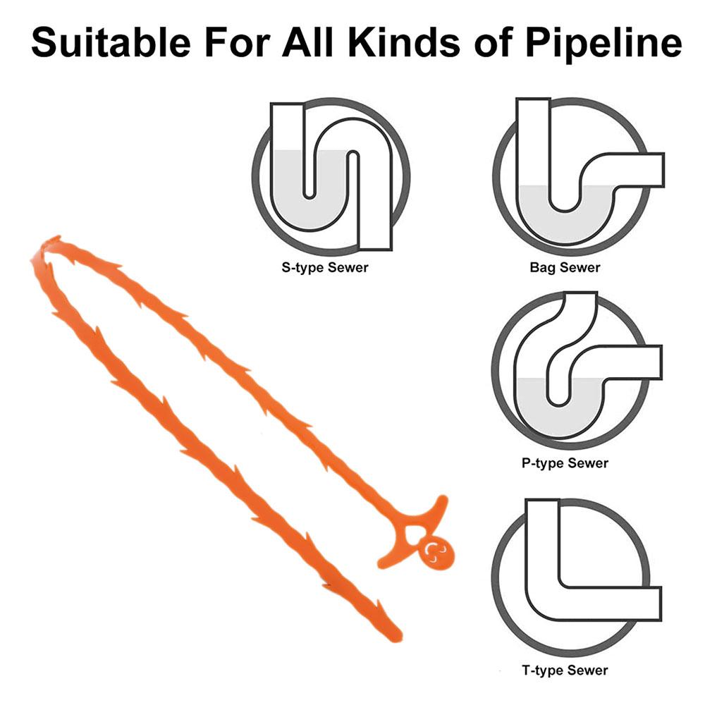 5PCS Cobra de Pia Desentupidor de Dreno 20 Polegadas Removedor Flexível Auger de Dreno Coletor de Cabelo Cobra de Encanamento Ferramenta de Limpeza de Cabelo de Pia de Plástico para