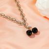 Women's Necklace Black Cherry Pendant Coarse Chain Clavicle Necklace