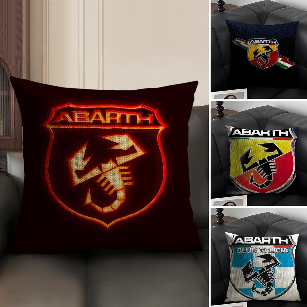Coole Cartoon-Skorpion A-Abarth Kissenbezug Natürlicher Leinen Doppelseitiger Druck Sofa Heimdekoration Kissenhülle