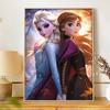 Disney Diamond Art Painting Kit – Frozen Sisters Sparkling Craft, Home Wall Decor, Handmade Gift