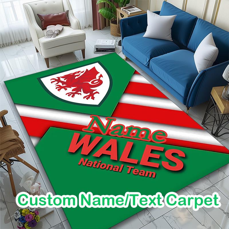 Wales National Football Team (2) Print Area Rug, Multi-functional Office Chair Sofa Carpet, Easy Clean Carpet for Home and Living Spaces