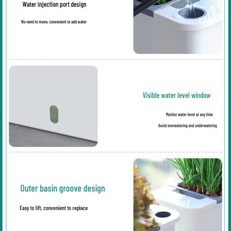 Narrow Edge Rectangular Planter Box for Balcony & Windowsill