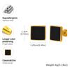 Stainless Steel Square Stud Earrings for Women,Water Proof Black Oil Earrings Gold Color,Fashion Jewelry Lady Gift