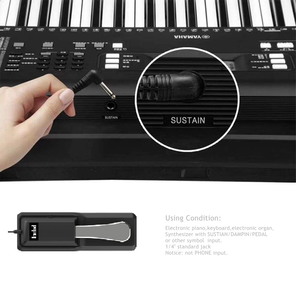 Imelod Digital Piano and Keyboard Sustain Pedal for Yamaha, Roland, Casio, Korg, Behringer, and Moog - Universal Foot Pedal, Black