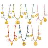 Trendy Knotted Rope DIY Multi-Pendant Necklace: Titanium Steel 18K Gold Adjustable Braided Luxury Clavicle Chain