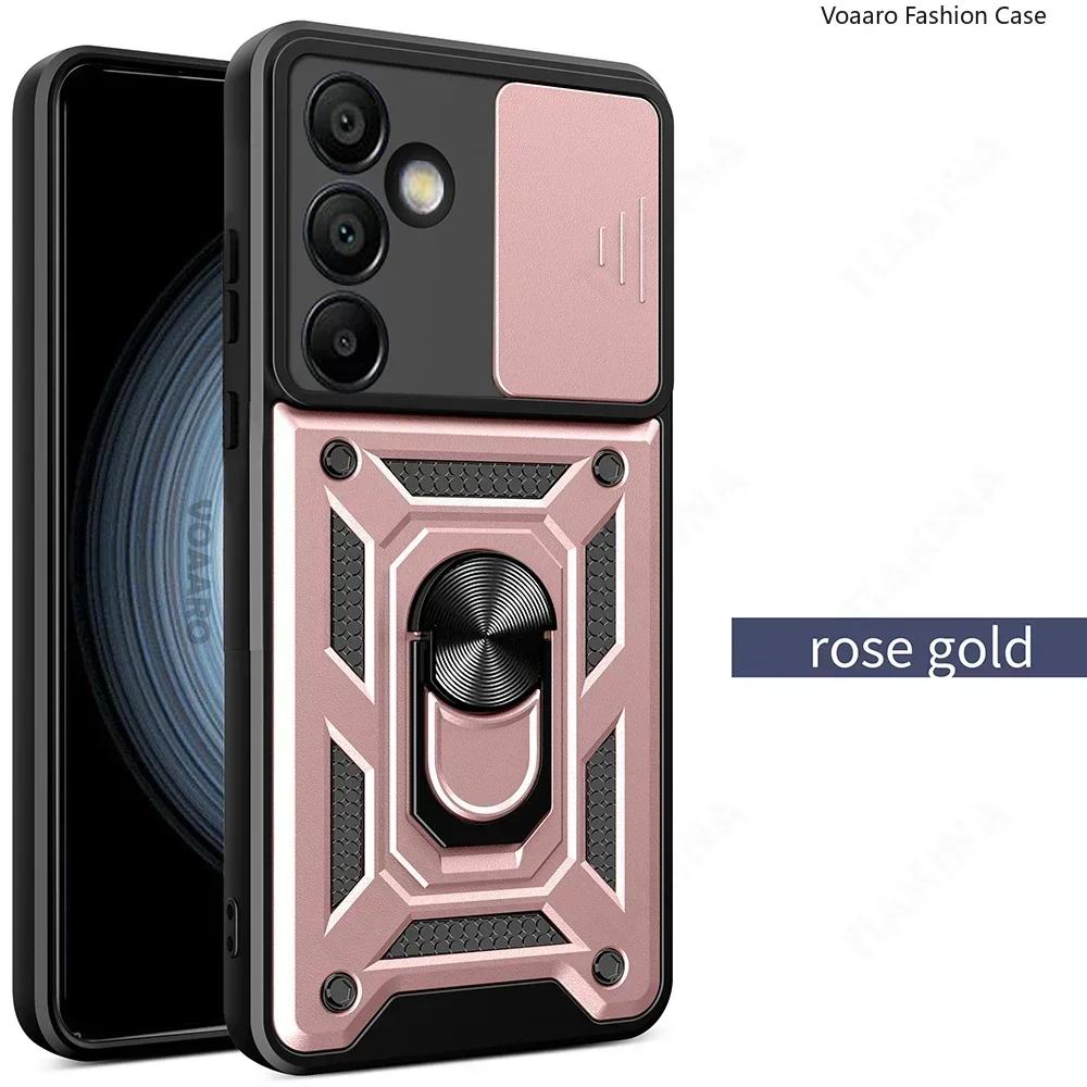 Magnetic Ring Armor funda for Samsung Galaxy S24 FE Case for Samsung S24 Ultra M15 F15 M55 A15 A55 A35 M54 Case slide Lens Cover