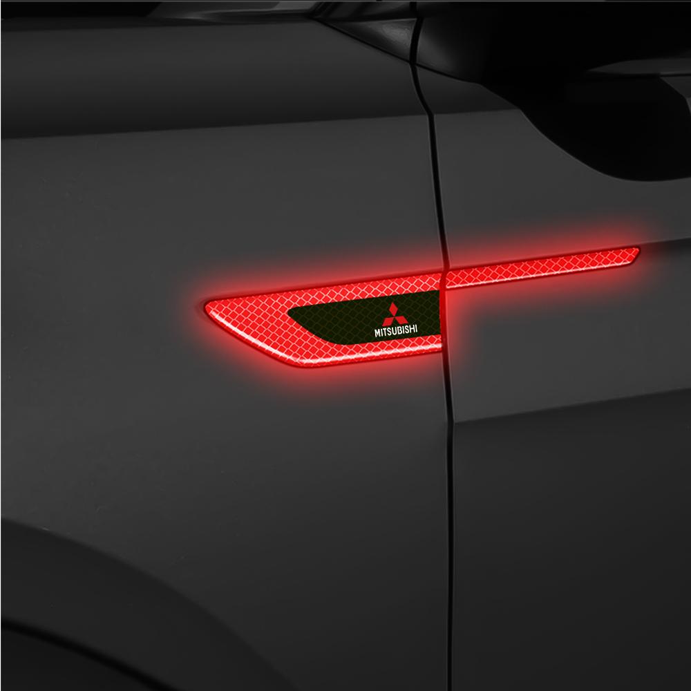 Car Accessories Car Fender Door Warn Safety Reflective Sticker Decals For Mitsubishi Lancer 10 Xpander Pajero 4 Montero Triton WZ8