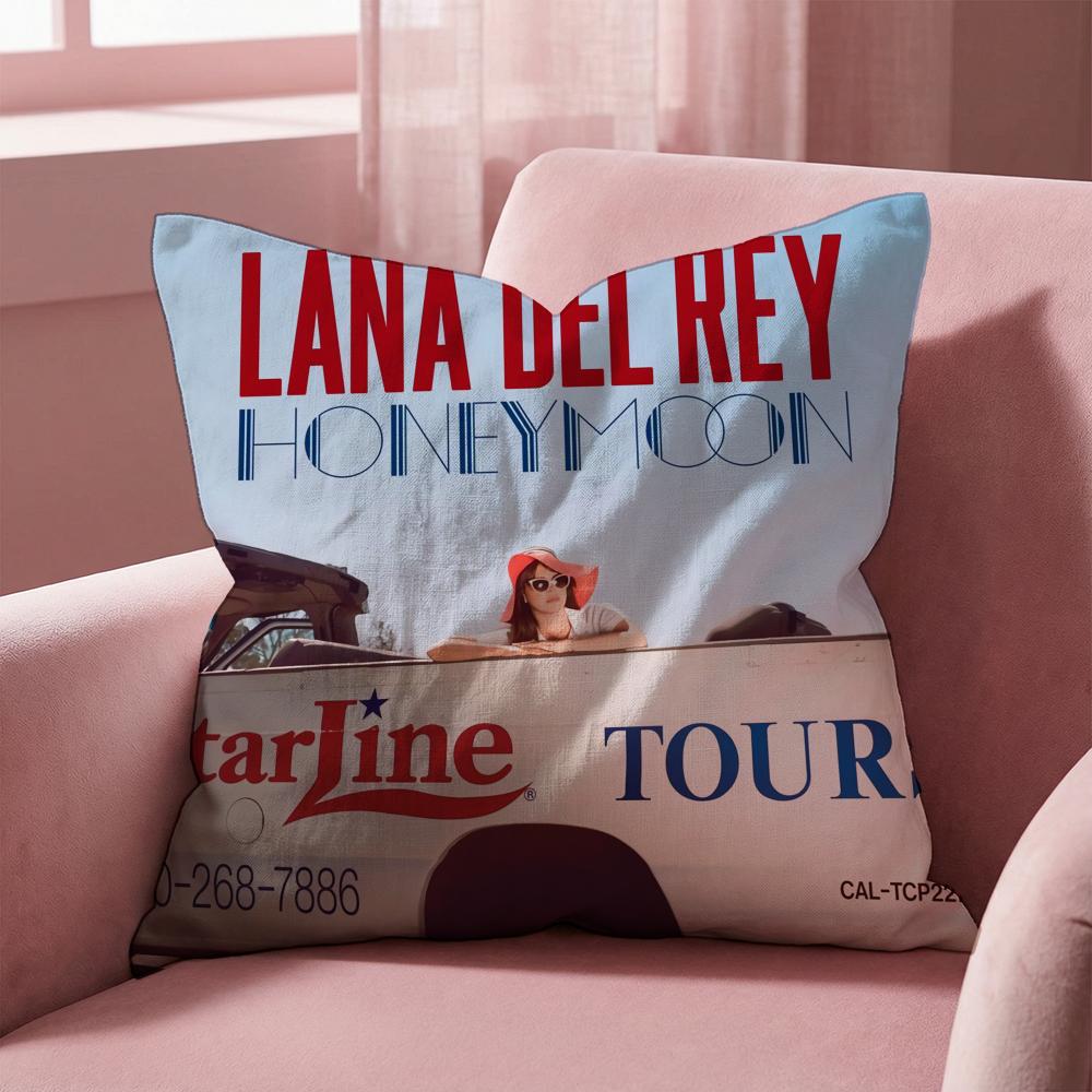 Singer L-Lana Del Rey Cushion Cover Multi-Scene Pillow Cover for Home & Car - Reversible, Soft & Durable for Daily Use