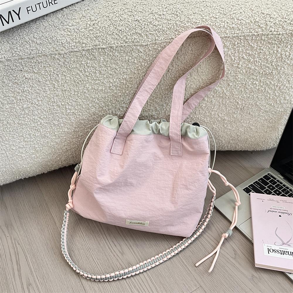 2 Niche Tote Bags for Women's New Trendy College Style Canvas Bags, Casual Large-capacity Messenger Shopping Bags