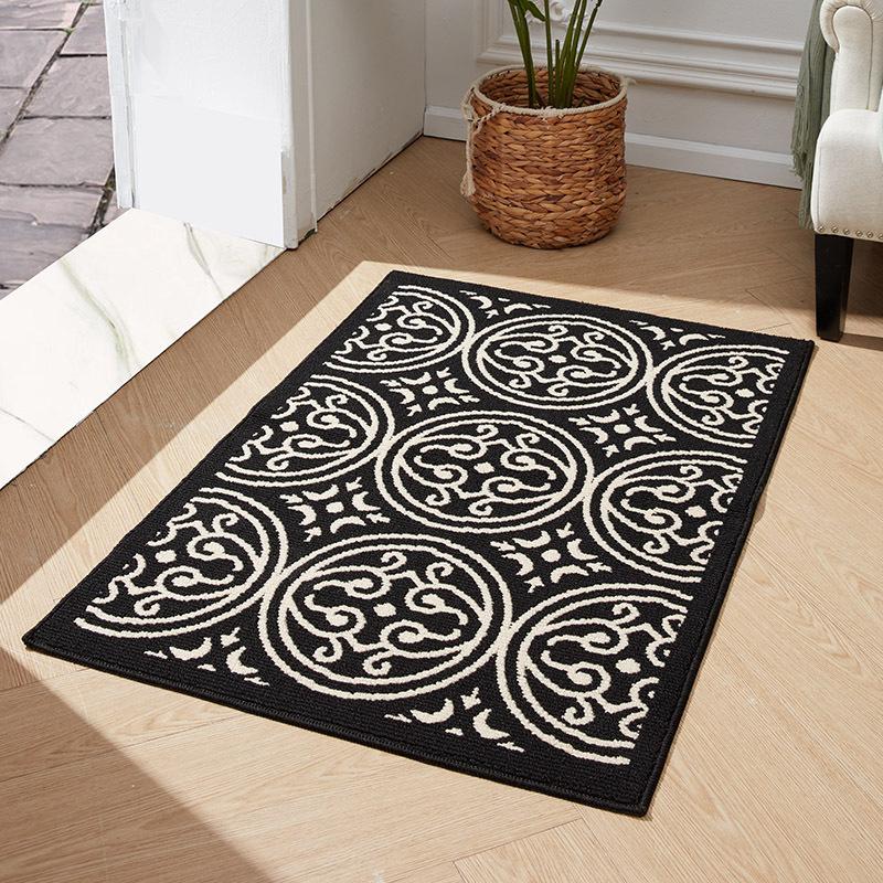 

Грязеотталкивающий коврик для входа, ретро-двойной тканый коврик для входа, пылеудаляющий улучшенный коврик, легкий роскошный коврик для входной двери класса люкс 80*100