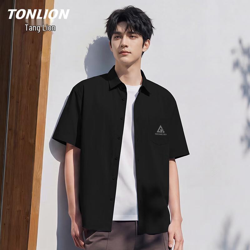 TonLion Men s Short Sleeve Casual Shirt 2XL