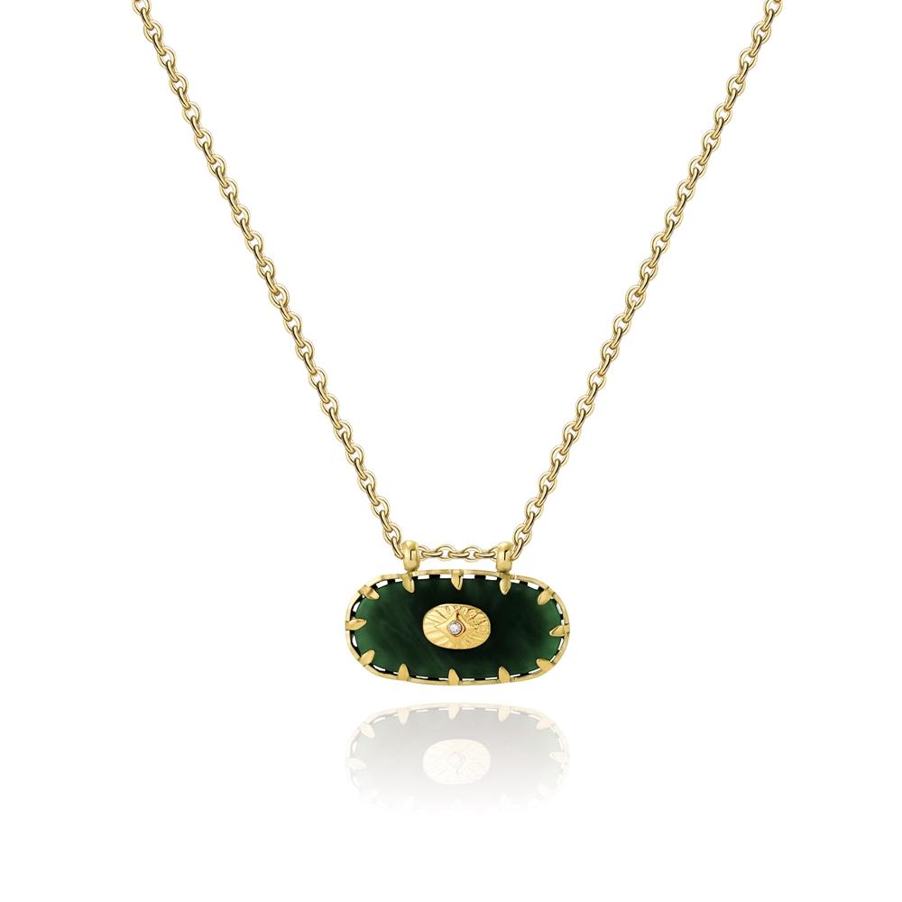 

YACHAN Gold Plated Stainless Steel Pendant Necklaces for Women Trendy Colorful Acrylic Charm Jewelry