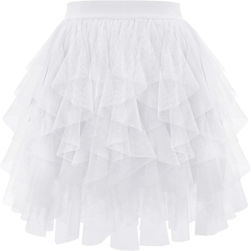 Tulle Skirts Tulle Tutus Soft Tulle Tiered Skirts Spring Summer Short Princess Dresses with Ruffles Fluffy Layered Tulle Tutu Skirt