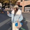 New deerskin velvet cotton-padded clothes women's short large fur collar lapel cotton-padded clothes women's clothing winter simple cotton-padded clo