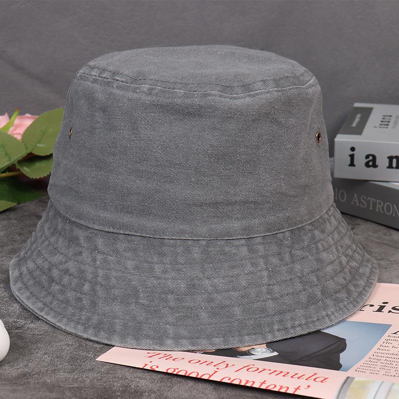 Old washed denim bucket hat spring and autumn summer basin hat versatile denim men's and women's retro