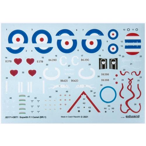 Eduard 1/48 Profipack RAF Sopwith F.1 Camel BR.1 Engine Plastic Model Kit EDU82171, Molded In Color