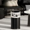 Stainless Steel Trash Can Luxury Round Trash Bin Cute Large Capacity Litter Bins Modern Bedroom Dustbin Recycle Accessories