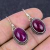 Ruby(Simulated) Gemstone 925 Sterling Silver Jewelry Earring 1.38" r8z02