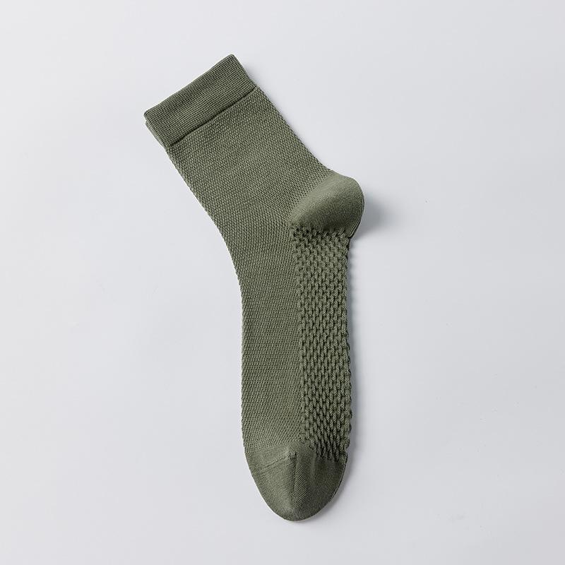 Pure Cotton Men's Anti-odor, Antibacterial, Deodorizing and Sweat-absorbing Mid-calf Socks, Summer Business, Casual and Sports Cotton Socks