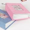 Portable Photo Album Linen Cover Picture with Front Window 100 Photos Durable 4x6 Slip-in Book for Wedding Vacation Family Baby Pictures
