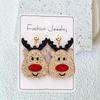 Acrylic Christmas Reindeer Sparkle Earrings for Women