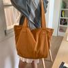 Versatile cotton canvas bag, women's large-capacity tote bag, commuting to work, simple leisure, college student class shoulder bag