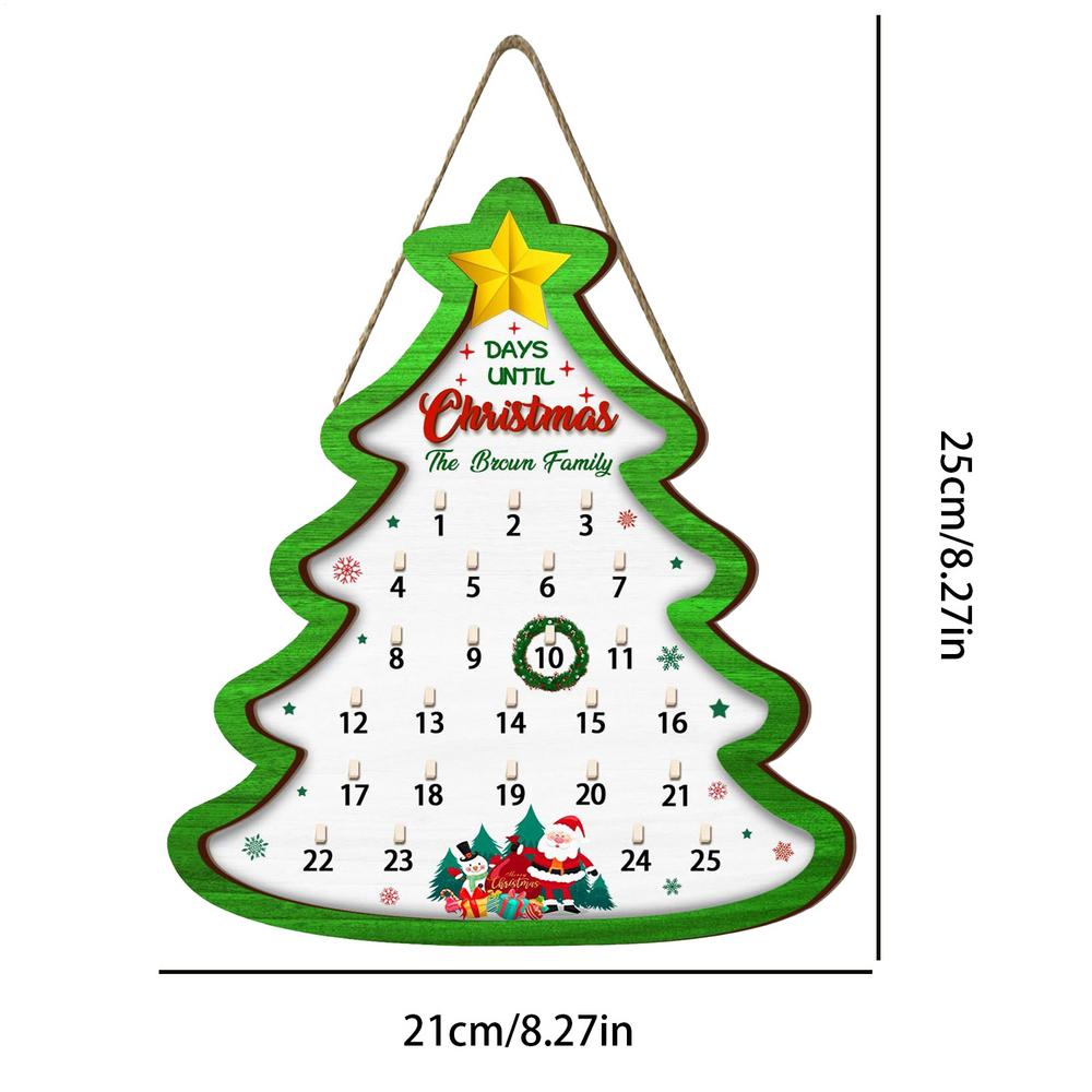 Christmas Countdown Calendar Christmas Calendar Advent 2025 Wooden Sign Home Decor Countdown Calendar Wooden Wall Decor