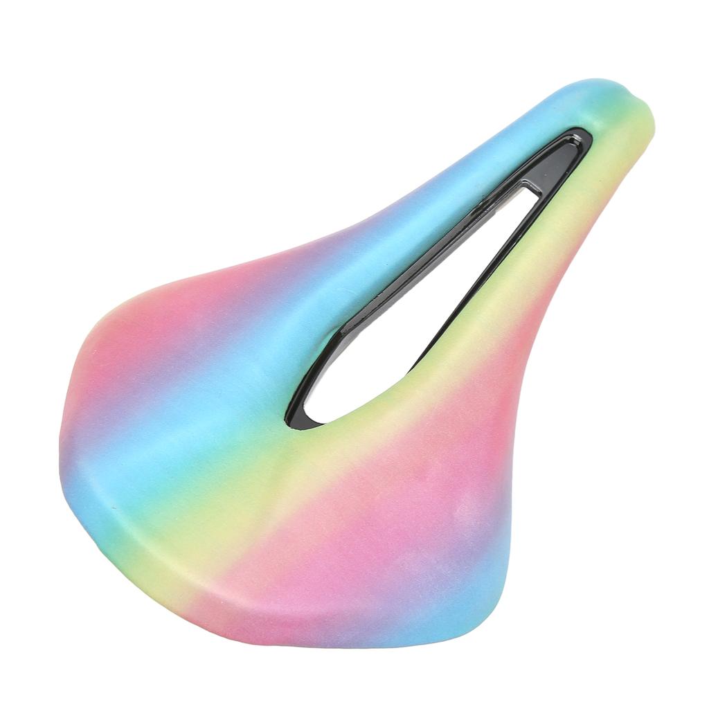 Road Bike Saddle Colorful PU Leather Steel Nonslip Soft Shock Absorbing Hollow Design Bike Seat for Road Mountain Bike