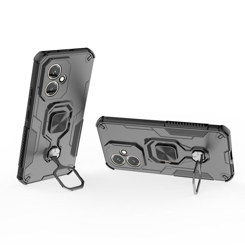 Dla Honor 400 5G (Światowy) Etui na telefon WANLONFENG PC TPU Tylna Pokrywa Podstawka ze Szkłem Hartowanym