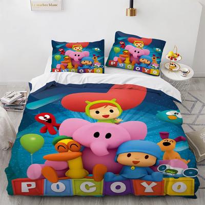 3D Druck P-POCOYOS Kawaii Cartoon Bettwäscheset, Bettbezug Bettset Steppdecke Kissenbezug, King Queen Einzelgröße Jungen Mädchen Erwachsene