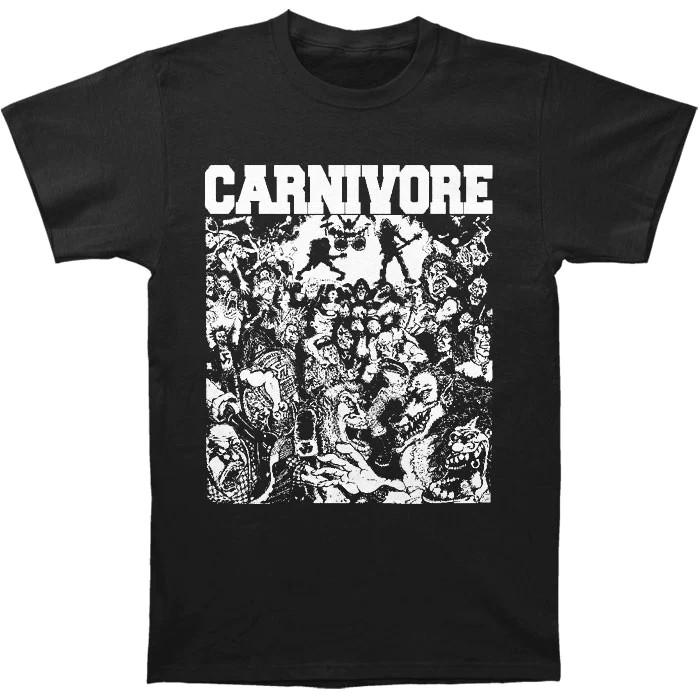 Винтажная футболка Carnivore Band Подарок для фанатов Плотный хлопок Черная Все размеры Унисекс Футболка CM695 Унисекс Футболка XXXL