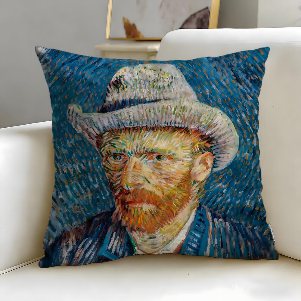 Classic Painter Van Gogh Cushion Cover Soft & Easy-Wash Pillow Case – Versatile for Couch, Bed, Travel and Office