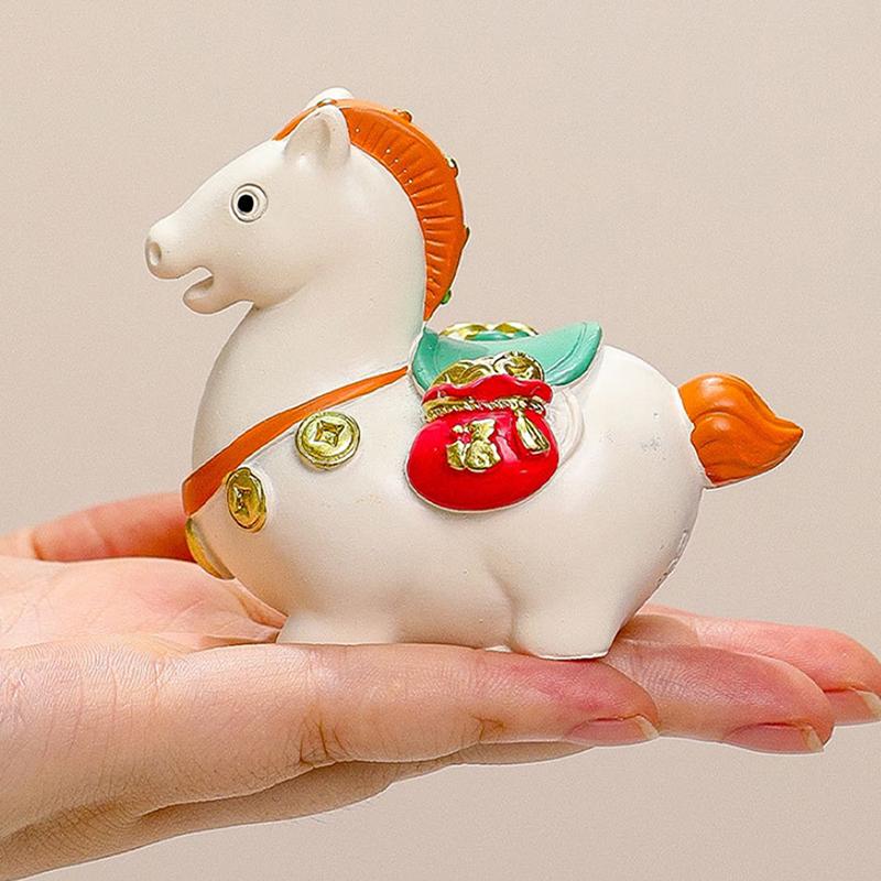 Roztomilé zverokruhové koňské ozdoby Figúrka tučného koňa Tang Symbol prosperity a bohatstva Koňský maskot Živicová stolová domáca dekorácia Rok