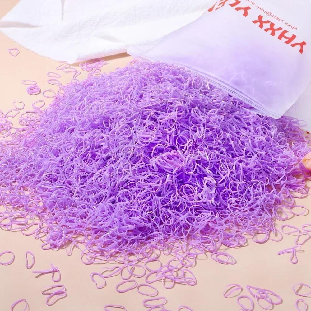 500pcs Girls Colourful Disposable Rubber Band Hair Ties Headband Children Ponytail Holder Bands Kids Hair Accessories Scrunchie