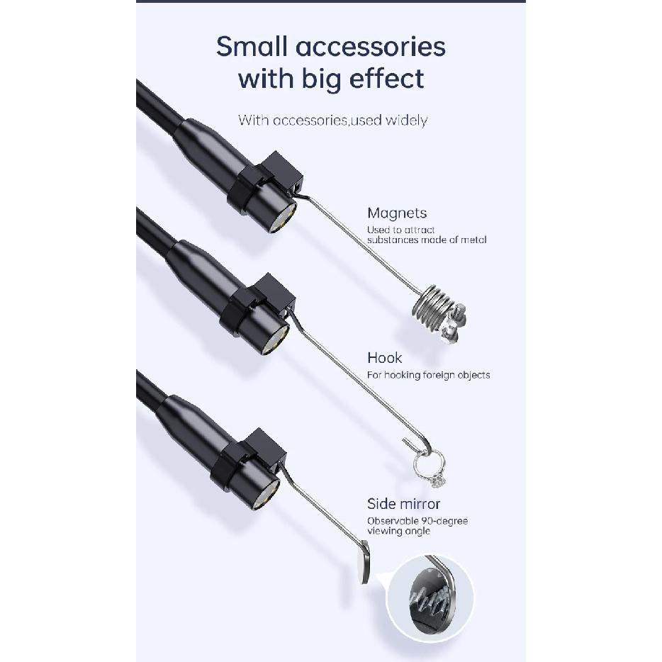 1080P Automotive Boroscope Endoscopic Car Drain Piping Channel Inspection Endoscope Camera Industrial Accessories For Cars 8mm