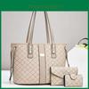 Trendy Pu Leather Three Piece Handbag Set Versatile Shoulder And Crossbody Bag