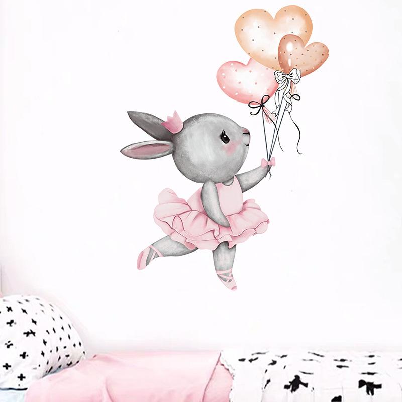 1pc Cartoon Bear Fox Heart Rainbow Animal Wall Stickers for Kids Room Children Room Removable Living Room Decoration Wall Decals