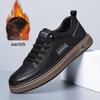 White Men's Business Casual Leather Sneakers Handmade Stitched Cowhide Youth Style 7773