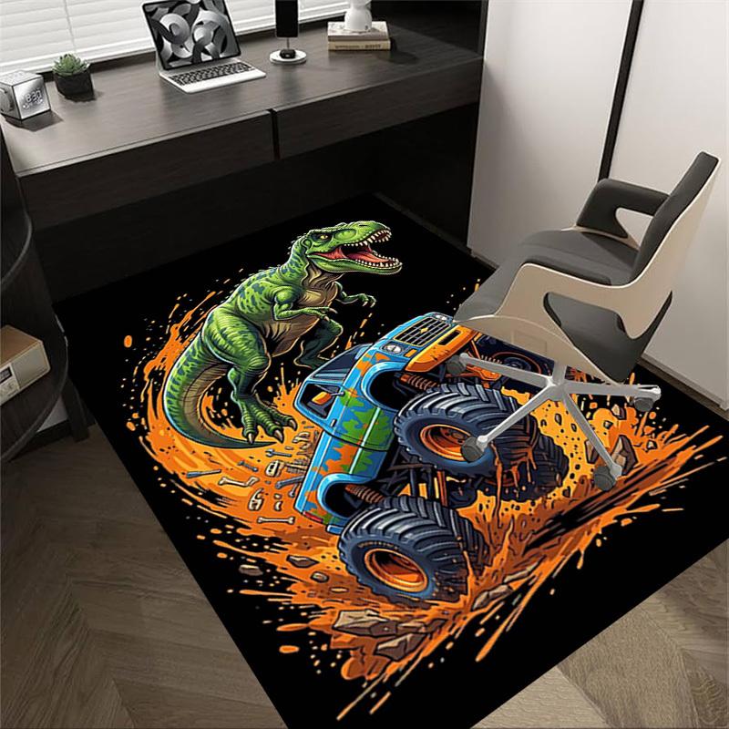 1PC Dinosaur Truck Extra Large Non-Slip Floor carpet, Office, family, bedroom, Studio - Large Area RugJ0376