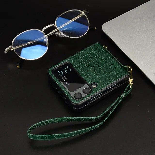 Anti-Falling Luxury Leather Wallet Cover Case for Samsung Galaxy Z Flip 4 5 5G Flip5 Flip4 Flip3 Flip 3 Anti-Drop Phone Cover