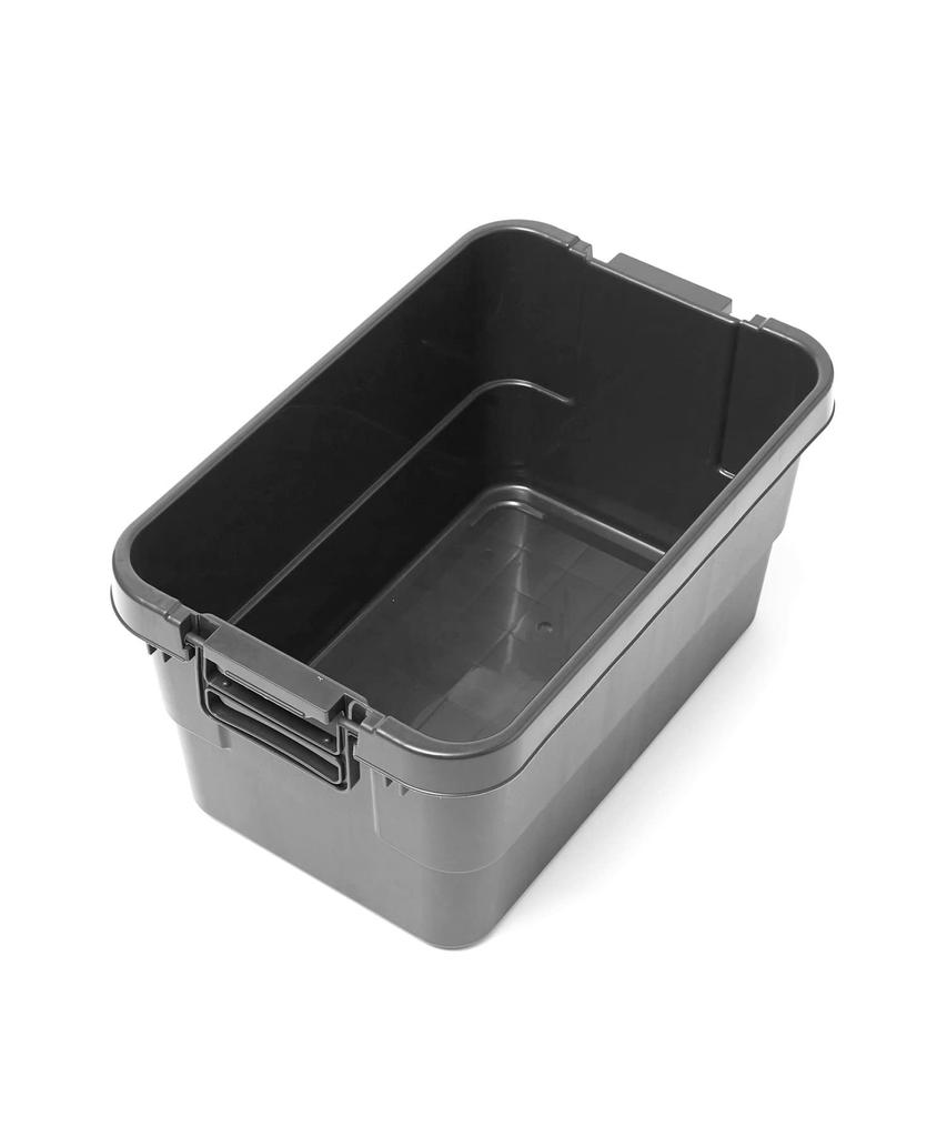 Gordon Miller Car 50L Stacking Trunk Cargo Storage Box Organizer Dark Gray with Lid Outdoor Sitting Large Capacity 1664702