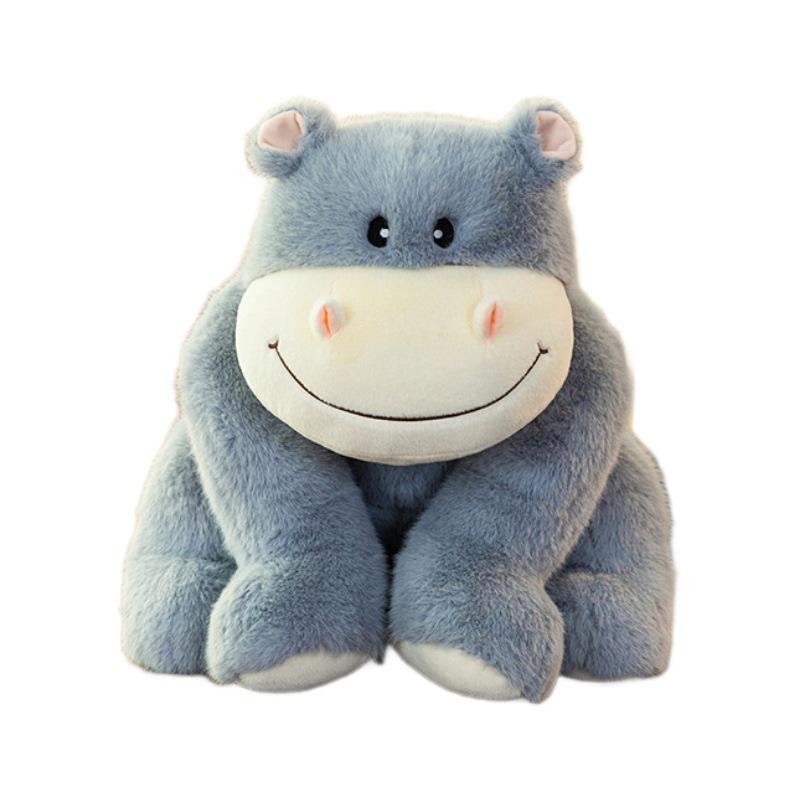 Cute Cute Hippo Plush Toy Cartoon Sitting Posture Forest Animal Doll Children Sleeping with Pillow