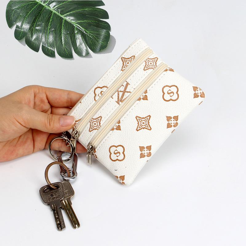 

Мини-кошелек для ручной клади и брелок для монет/карт 2023 года белый/коричневый