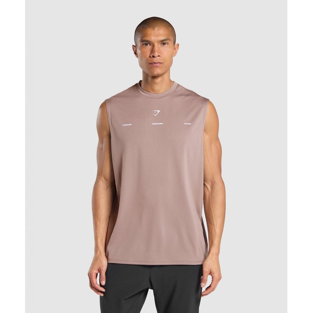 Gymshark Conditioning Apparel Cut Off Tank Powder Mauve A7a1y Kb7d