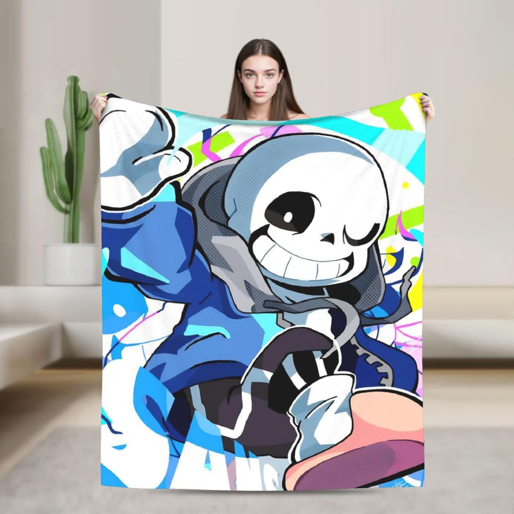 Undertale Sans Game Blankets Flannel Textile Decor   Multifunction Lightweight Throw Blanket for Bedding Couch Plush Thin Quilt