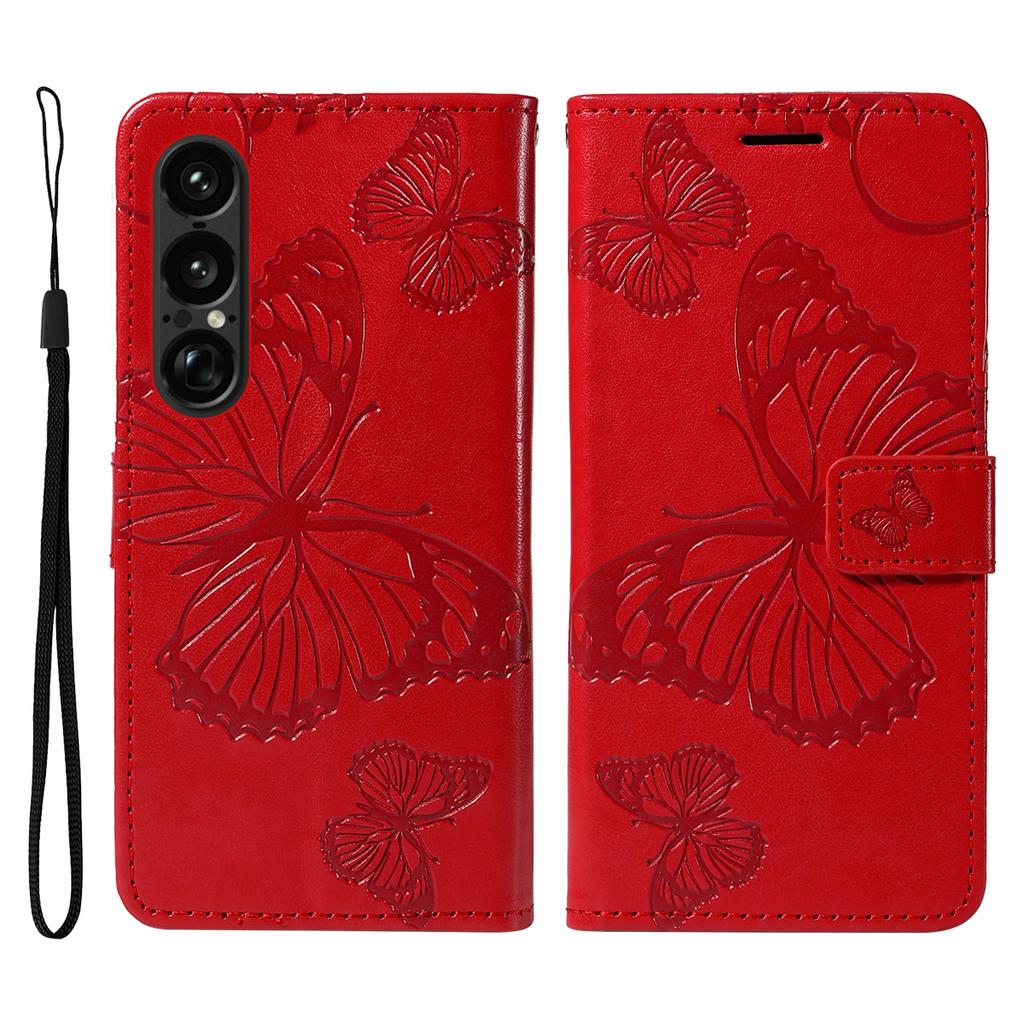 For Sony Xperia 1 VII Wallet Case Floral Butterfly Imprinted Leather Phone Cover Stand