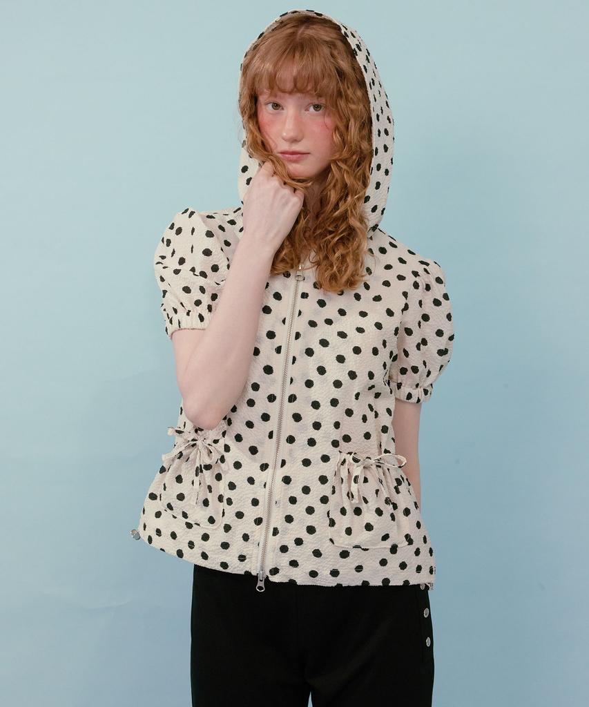 Loulouseoul Dot Puff Hoodie (Ivory)