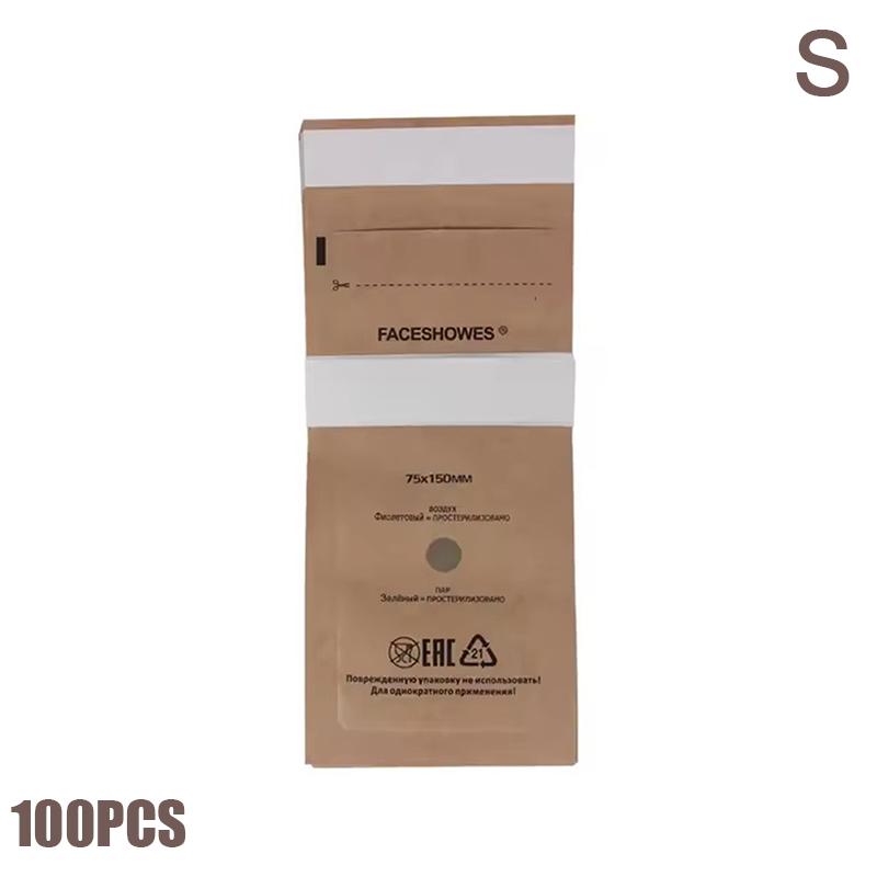 

100 шт. Стерилизатор для ногтей Маникюрный пакет Крафт-пакеты Сухожаровой Одноразовый Стерилизация Дезинфекция Машинка Аксессуар Инструменты для нейл-арта 75X15cm