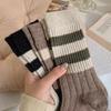 5 Pairs Women Parallel Bars Striped Mid Tube Socks Fashionable Autumn Winter Sweat Absorbing Warm Soft Comfortable Casual Socks